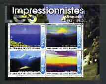 Ivory Coast 2003 Art of the Impressionists - Paintings by Atkhip Kuinji perf sheetlet containing 4 values unmounted mint
