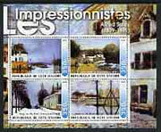 Ivory Coast 2003 Art of the Impressionists - Paintings by Alfred Sisley perf sheetlet containing 4 values unmounted mint
