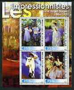 Ivory Coast 2003 Art of the Impressionists - Paintings by John Singer Sargent perf sheetlet containing 4 values unmounted mint