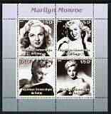 Congo 2003 Marilyn Monroe #2 perf sheetlet containing 4 values (B&W) unmounted mint