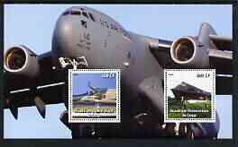 Congo 2003 Modern Aircraft perf m/sheet containing 2 values unmounted mint
