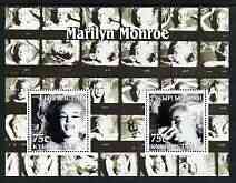 Kyrgyzstan 2003 Marilyn Monroe perf m/sheet containing 2 values (B&W) unmounted mint