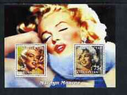 Kyrgyzstan 2003 Marilyn Monroe perf m/sheet containing 2 values (Colour) unmounted mint