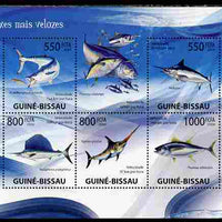 Guinea - Bissau 2009 Fish - Speed Records perf sheetlet containing 5 values unmounted mint Yv 2981-85