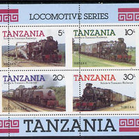 Tanzania 1985 Locomotives m/sheet with superb misplaced perforations unmounted mint (SG MS 434)
