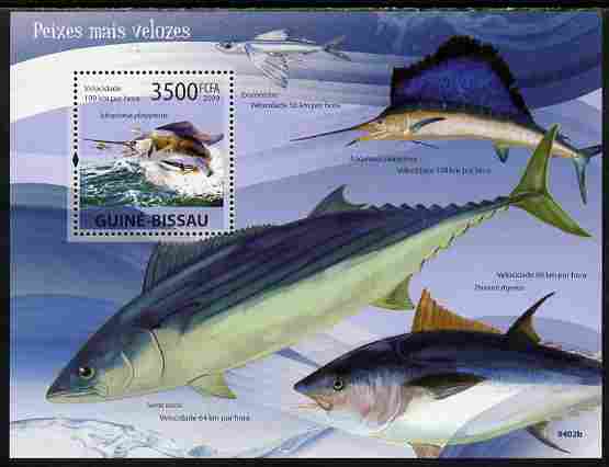 Guinea - Bissau 2009 Fish - Speed Records perf s/sheet unmounted mint Yv 455