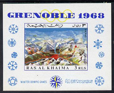 Ras Al Khaima 1968 Grenoble Winter Olympics imperf m/sheet unmounted mint Mi BL 39