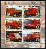 Congo 2003 Fire Services 1,000 Years perf sheetlet containing 6 x 135 cf values each with Rotary Logo, unmounted mint