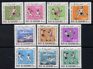 Ras Al Khaima 1966 Olympics - Pan Arab Games perf set of 10 unmounted mint Mi 37-46, SG 31-40