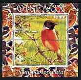 Ivory Coast 2003 Birds - Roller composite perf sheetlet containing 1 value + 1 label with Scouts Logo, unmounted mint