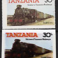 Tanzania 1985 Locomotive 3129 30s value (SG 433) unmounted mint imperf single with entire design doubled plus perf'd normal*