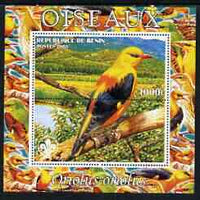 Benin 2003 Birds - Yellow Wagtail composite perf sheetlet containing 1 value + 1 label with Scouts Logo, unmounted mint