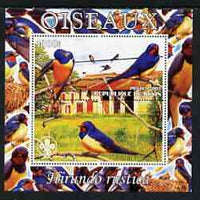 Benin 2003 Birds - Oriole composite perf sheetlet containing 1 value + 1 label with Scouts Logo, unmounted mint