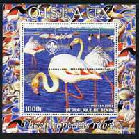 Benin 2003 Birds - Eagle composite perf sheetlet containing 1 value + 1 label with Scouts Logo, unmounted mint