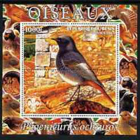 Benin 2003 Birds - Canary composite perf sheetlet containing 1 value + 1 label with Scouts Logo, unmounted mint