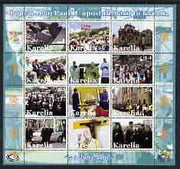 Karelia Republic 2003 Pope John Paul II perf sheetlet #03 containing complete set of 12 values (inscribed Pope Joan Paul II) unmounted mint