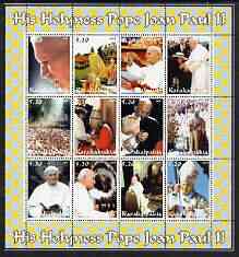 Udmurtia Republic 2003 Pope John Paul II perf sheetlet #04 containing complete set of 12 values (inscribed Visit to Croatia) unmounted mint