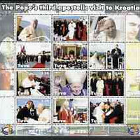 Sakha (Yakutia) Republic 2003 Pope John Paul II perf sheetlet containing complete set of 12 values (inscribed Pope Joan Paul II) unmounted mint