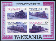 Tanzania 1985 Locomotives unmounted mint imperf colour proof of m/sheet in blue, magenta & black only (SG MS 434)