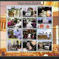 Tatarstan Republic 2003 Pope John Paul II perf sheetlet #01 containing complete set of 12 values (inscribed Pope Joan Paul II) unmounted mint