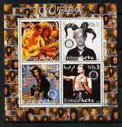 Benin 2003 Queen (pop group) #2 perf sheetlet containing set of 4 values each with Rotary International Logo unmounted mint