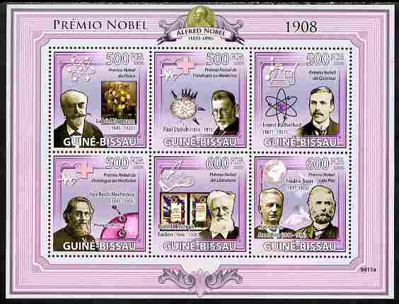 Guinea - Bissau 2009 Nobel Prize Winners for 1907 perf sheetlet containing 5 values unmounted mint Yv 3021-25