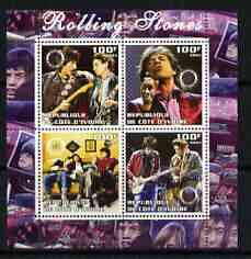 Benin 2003 Metallica #1 perf sheetlet containing set of 4 values each with Rotary International Logo unmounted mint