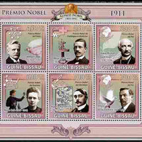 Guinea - Bissau 2009 Nobel Prize Winners for 1910 perf sheetlet containing 5 values unmounted mint Yv 3038-42