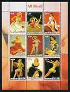 Eritrea 2003 Sexy Models #2 perf sheetlet containing set of 9 values unmounted mint