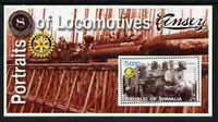Somalia 2002 Portraits of Locomotives #2 perf m/sheet with Rotary logo, unmounted mint