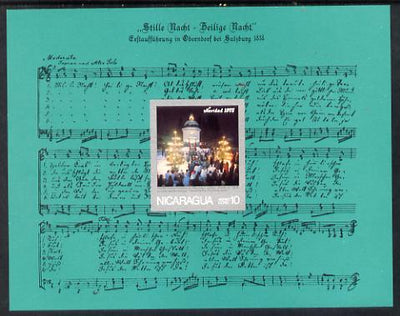 Nicaragua 1975 Stille Nacht Christmas imperf m/sheet (SG MS 2055)