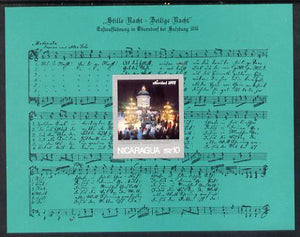 Nicaragua 1975 Stille Nacht Christmas imperf m/sheet (SG MS 2055)