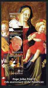 Tadjikistan 2003 Pope John Paul II - 25th Anniversary of Pontificate #1 perf sheetlet containing set of 3 values unmounted mint