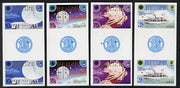 Belize 1983 Communications Year set of 4 in unmounted mint imperf gutter pairs SG 752-5
