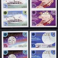 Belize 1983 Communications Year set of 4 in unmounted mint imperf pairs SG 752-5