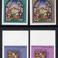Nauru 1975 Stained Glass Windows Christmas set of 4 in unmounted mint imperf marginal singles
