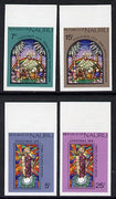 Nauru 1975 Stained Glass Windows Christmas set of 4 in unmounted mint imperf marginal singles
