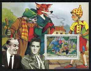 Benin 2003 Pinocchio perf m/sheet #1 with portraits of Elvis & Walt Disney, unmounted mint