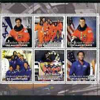Mauritania 2003 Tribute to Space Shuttle 'Columbia' #1 perf sheetlet containing 6 values unmounted mint