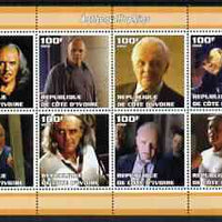 Ivory Coast 2002 Ben Affleck perf sheetlet containing 8 values unmounted mint
