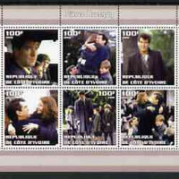 Ivory Coast 2002 Anthony Hopkins perf sheetlet containing 8 values unmounted mint