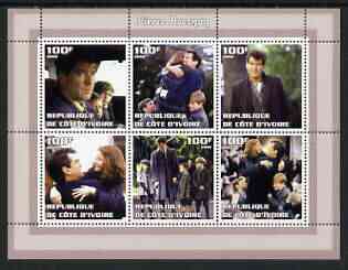 Ivory Coast 2002 Anthony Hopkins perf sheetlet containing 8 values unmounted mint