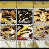 Mauritania 2002 Railway Locos #1 perf sheetlet containing 6 values each with Rotary logo, unmounted mint