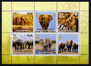 Mauritania 2002 Polar Bears #2 perf sheetlet containing 6 values each with Rotary logo, unmounted mint