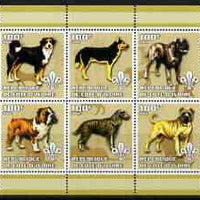 Ivory Coast 2002 Dogs #1 perf sheetlet containing 6 values each with Scout logo unmounted mint