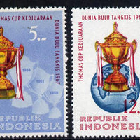 Indonesia 1967 Thomas Badminton Championship set of 2 unmounted mint, SG 1159-60*