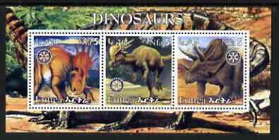 Eritrea 2002 Dinosaurs perf m/sheet with Rotary Logo unmounted mint