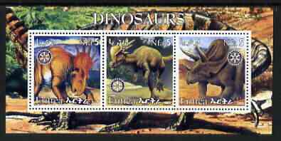 Eritrea 2002 Dinosaurs perf m/sheet with Rotary Logo unmounted mint