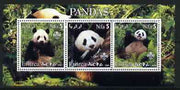 Eritrea 2002 Pandas perf m/sheet with Scouts Logo unmounted mint