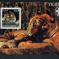Eritrea 2002 Pandas #2 perf sheetlet containing set of 3 values each with Scouts Logo unmounted mint